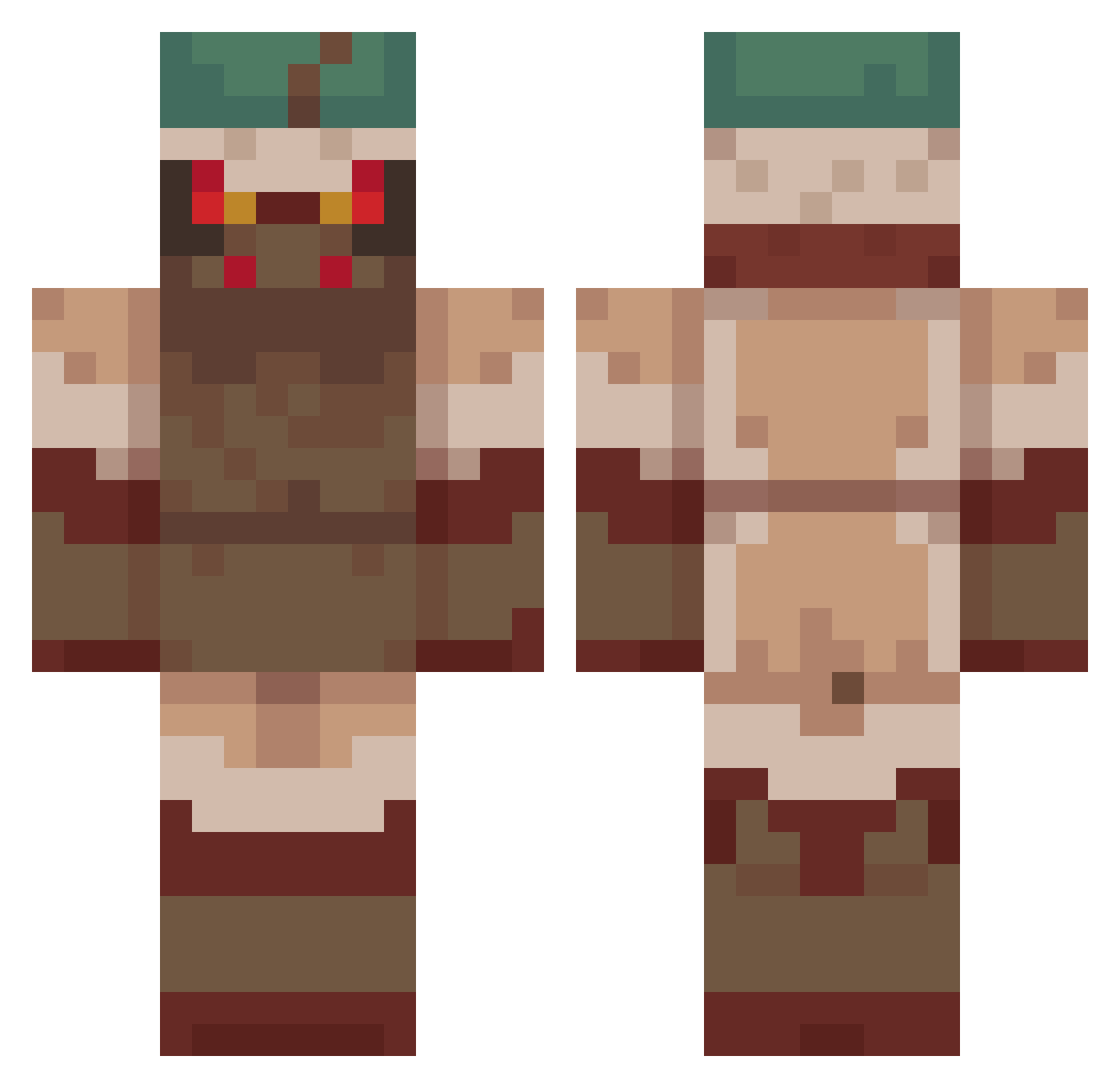 Ting_Lu Minecraft skin, front and back view
