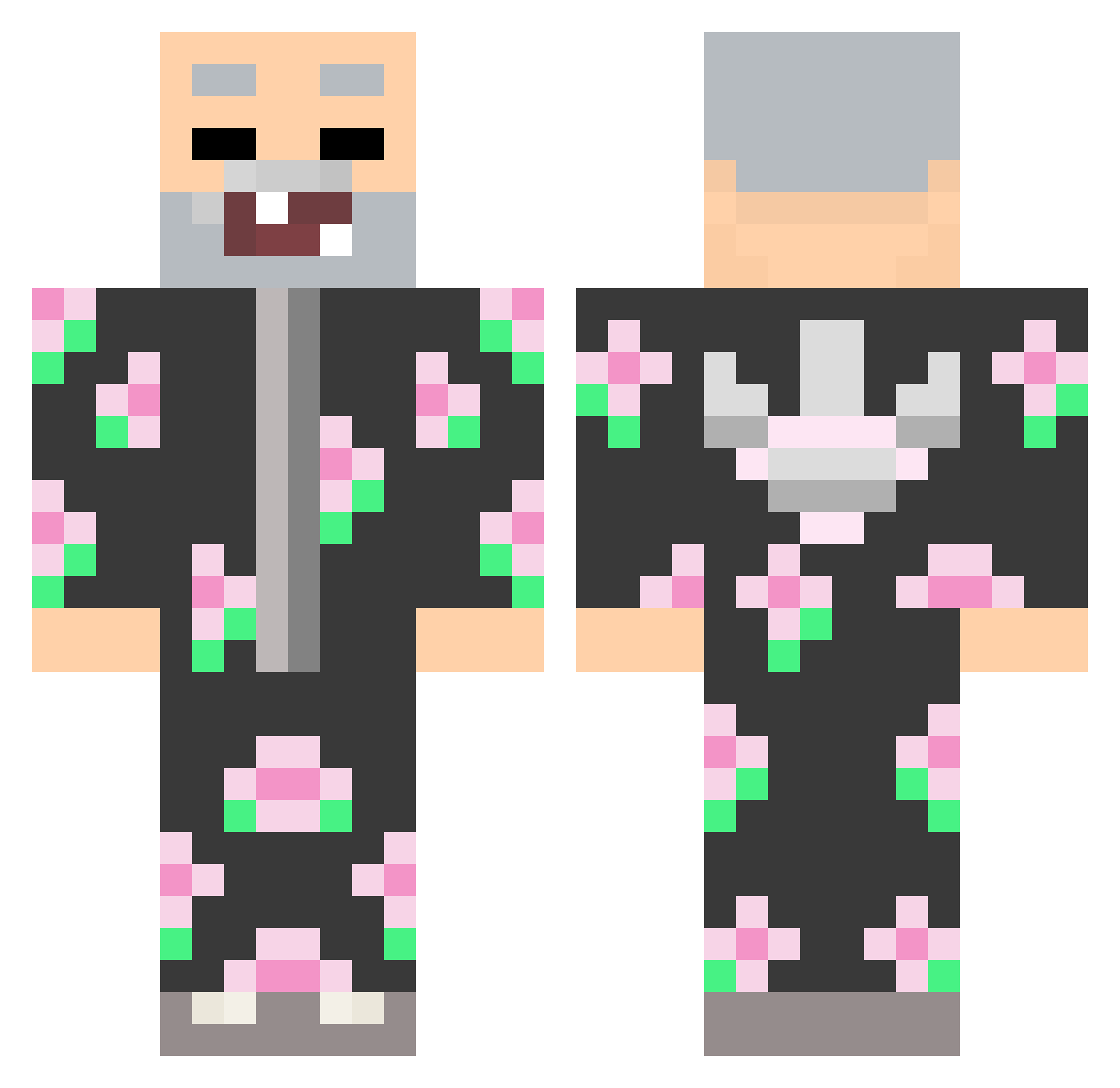 Undefiable Minecraft skin, front and back view