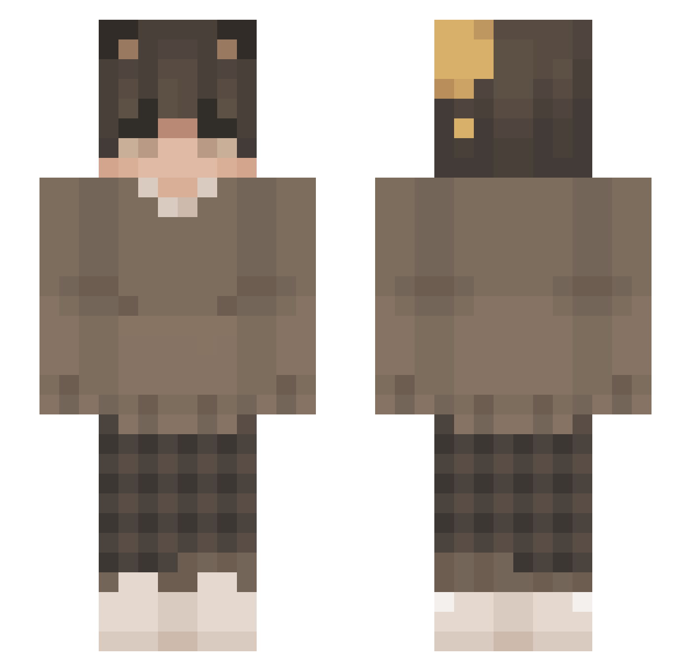 Kyrunn Minecraft skin, front and back view