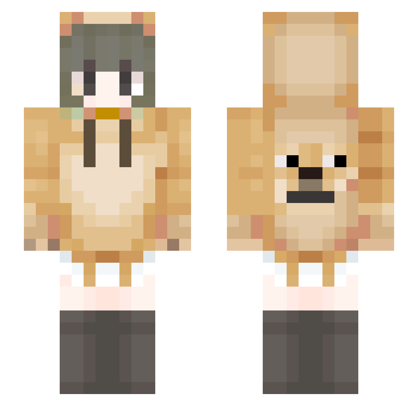 thedogdogdog Minecraft skin, front and back view
