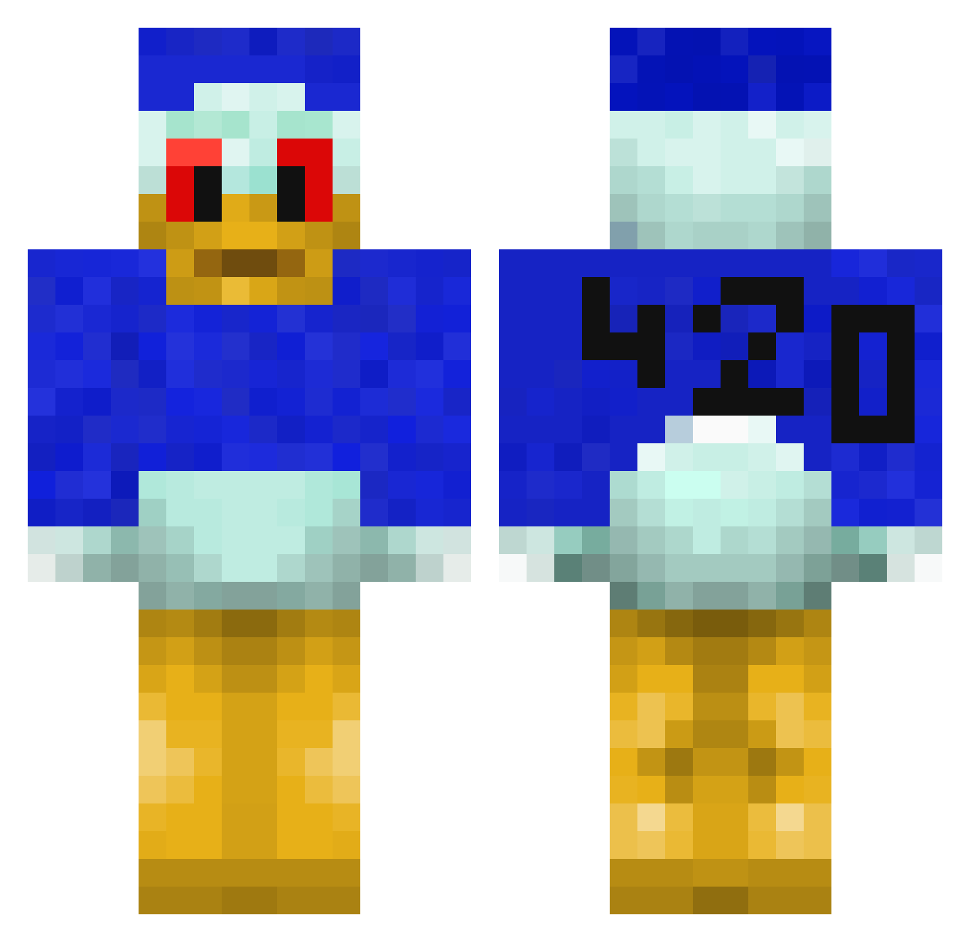Stalk3r1337 Minecraft skin, front and back view