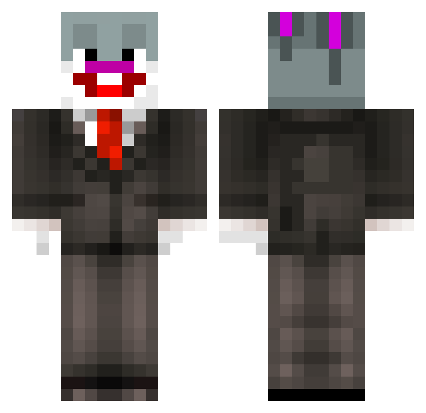Elydur Minecraft skin, front and back view