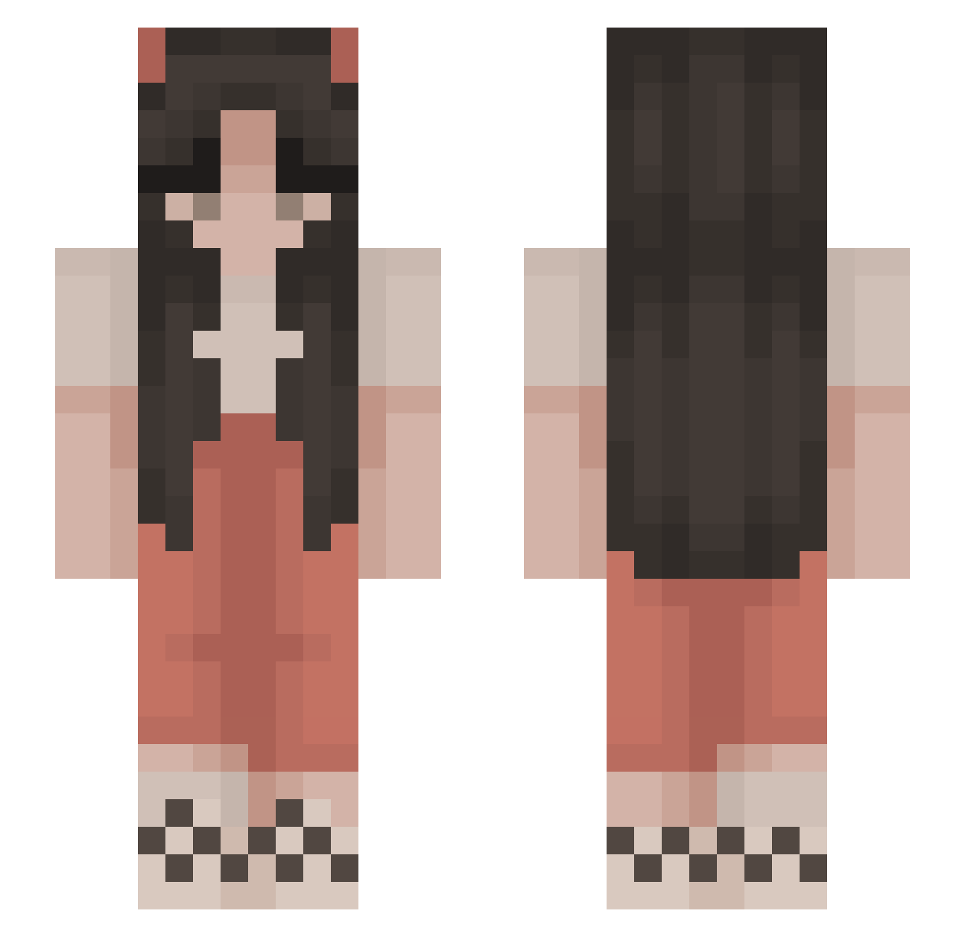 VisualArtuS Minecraft skin, front and back view