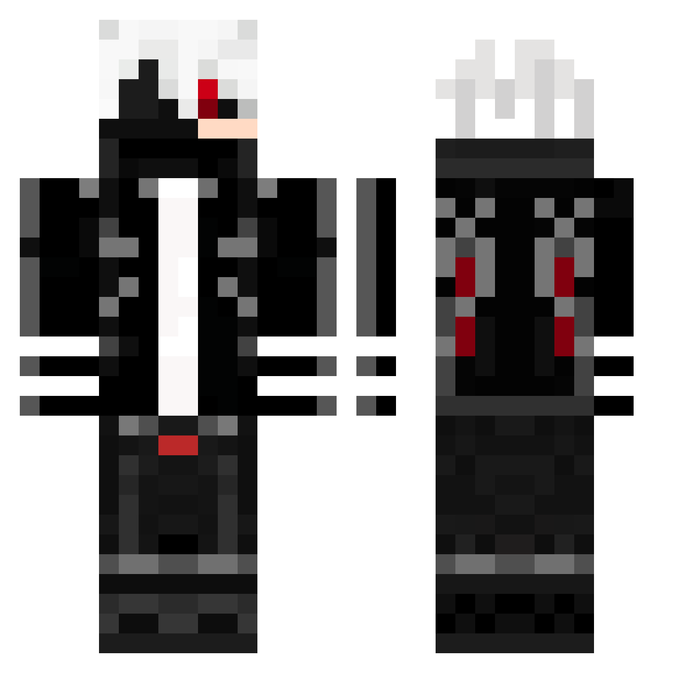 WolfyyFPS Minecraft skin, front and back view