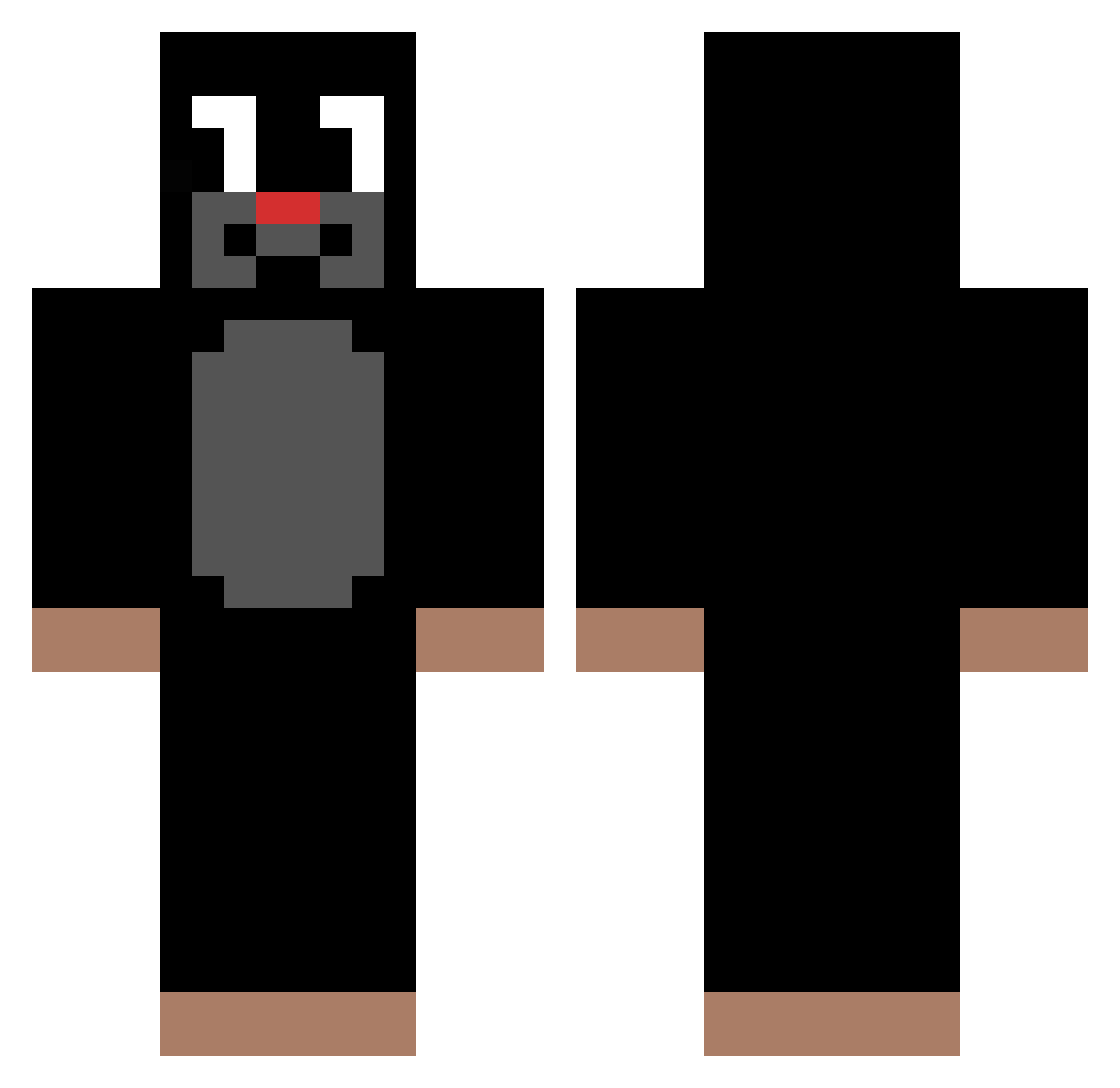 RaaVeeish Minecraft skin, front and back view
