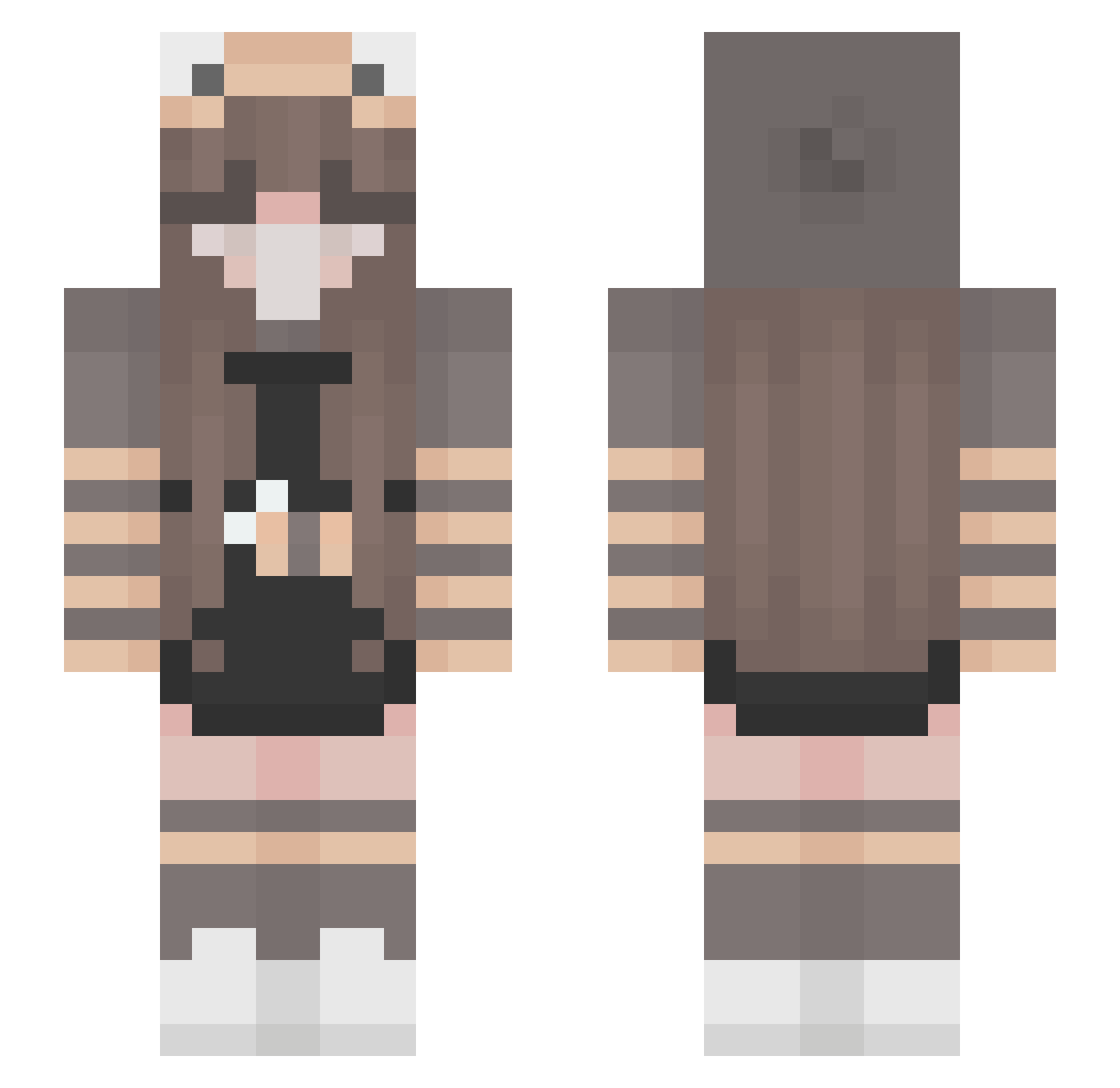yeetganggang Minecraft skin, front and back view