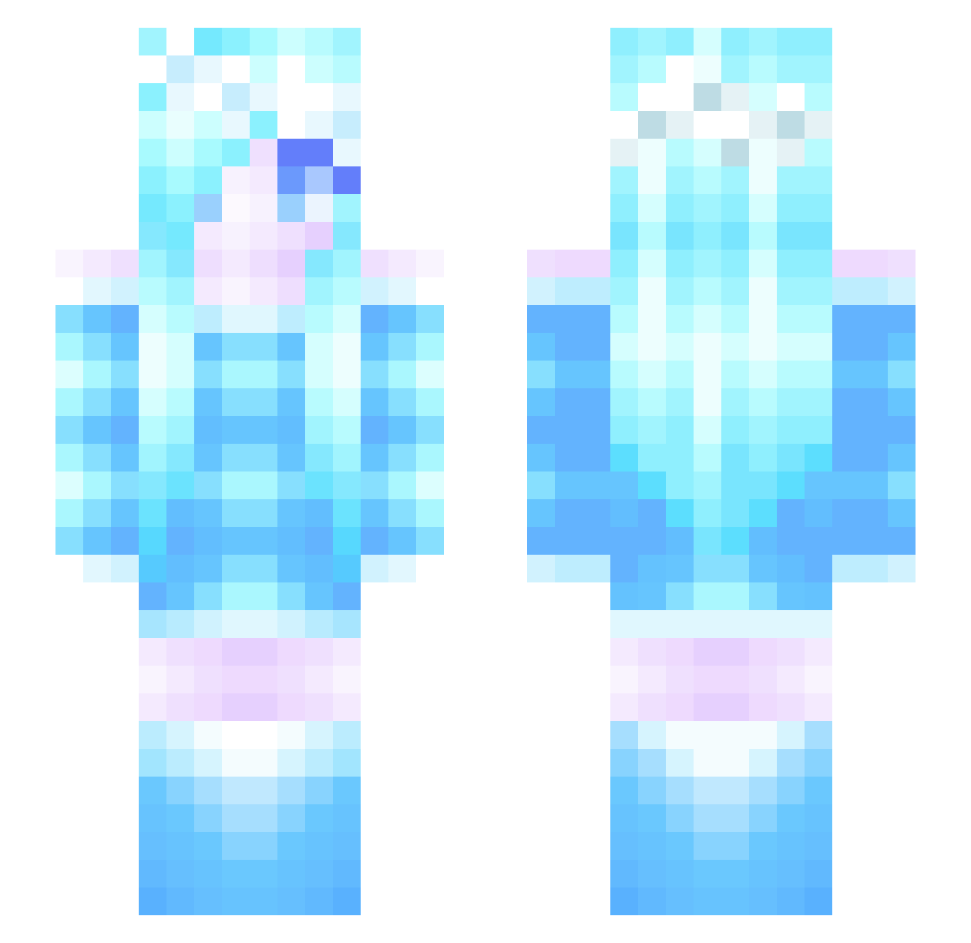 lootye Minecraft skin, front and back view