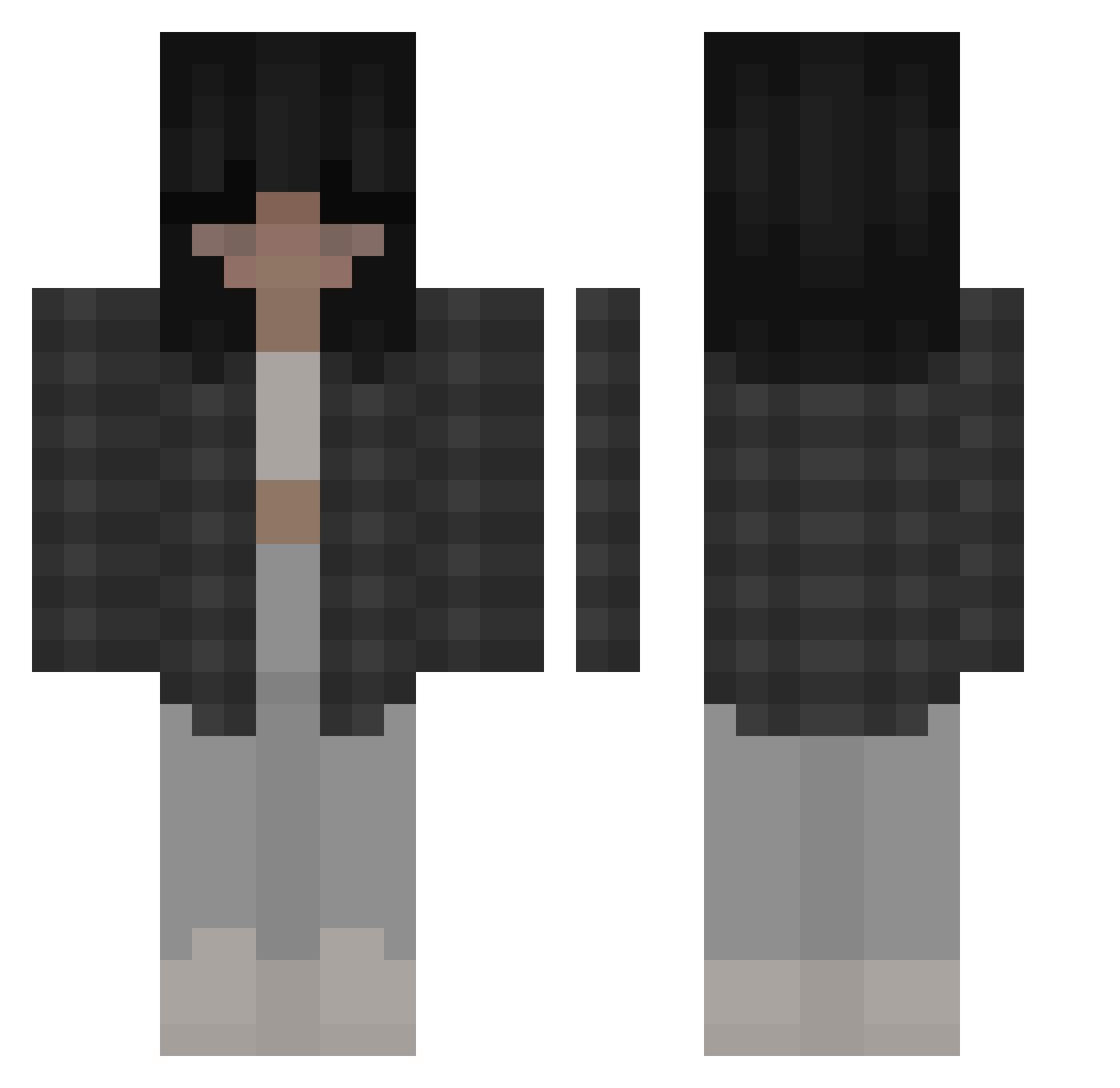 atheric Minecraft skin, front and back view