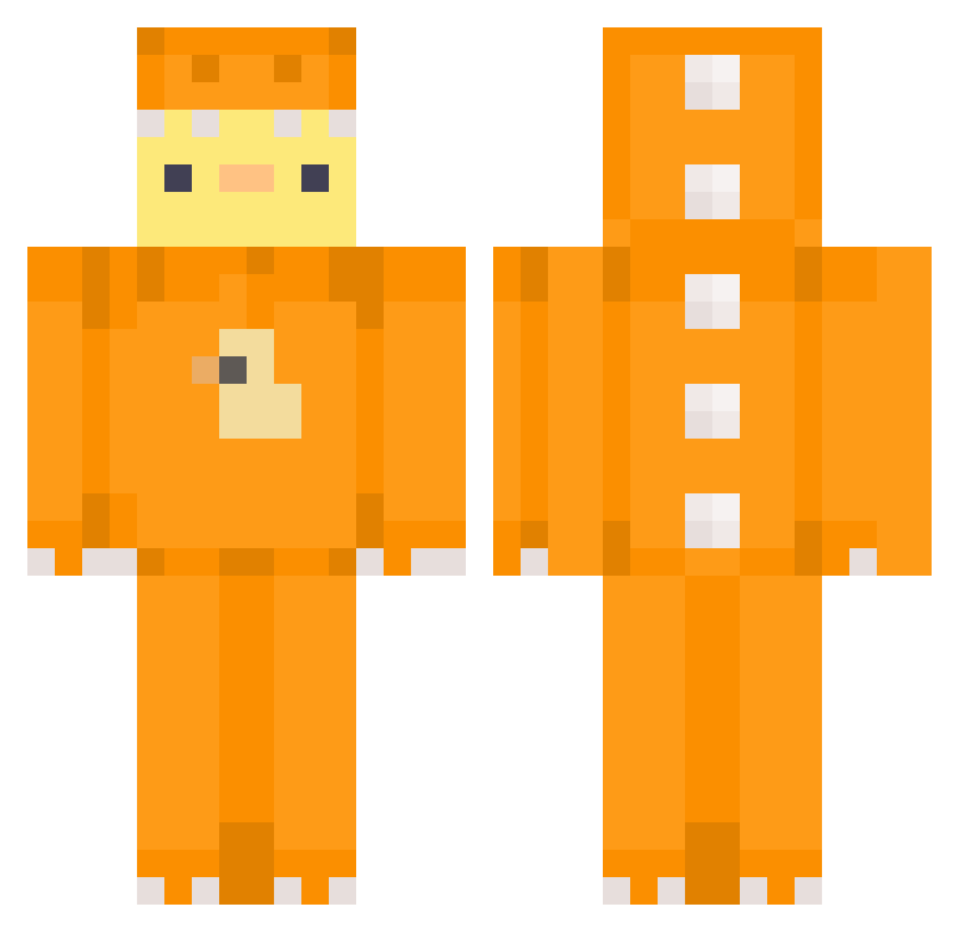 Theau1512 Minecraft skin, front and back view