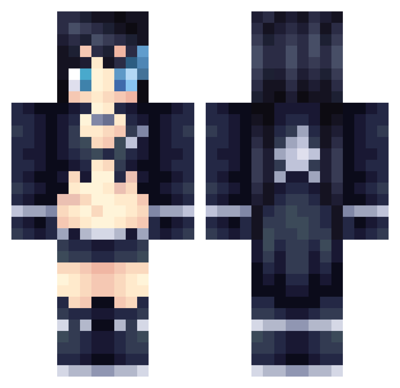 whippet Minecraft skin, front and back view