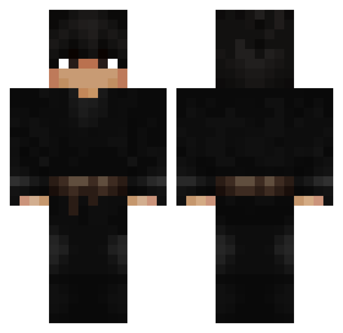 ABujt Minecraft skin, front and back view
