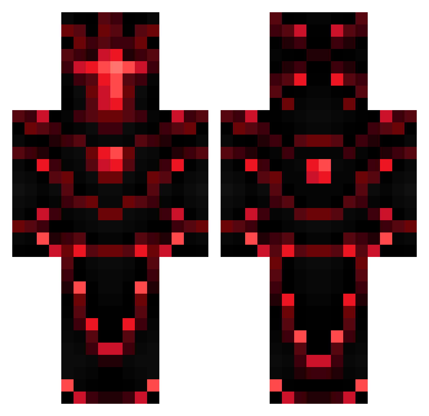 WIDirt Minecraft skin, front and back view