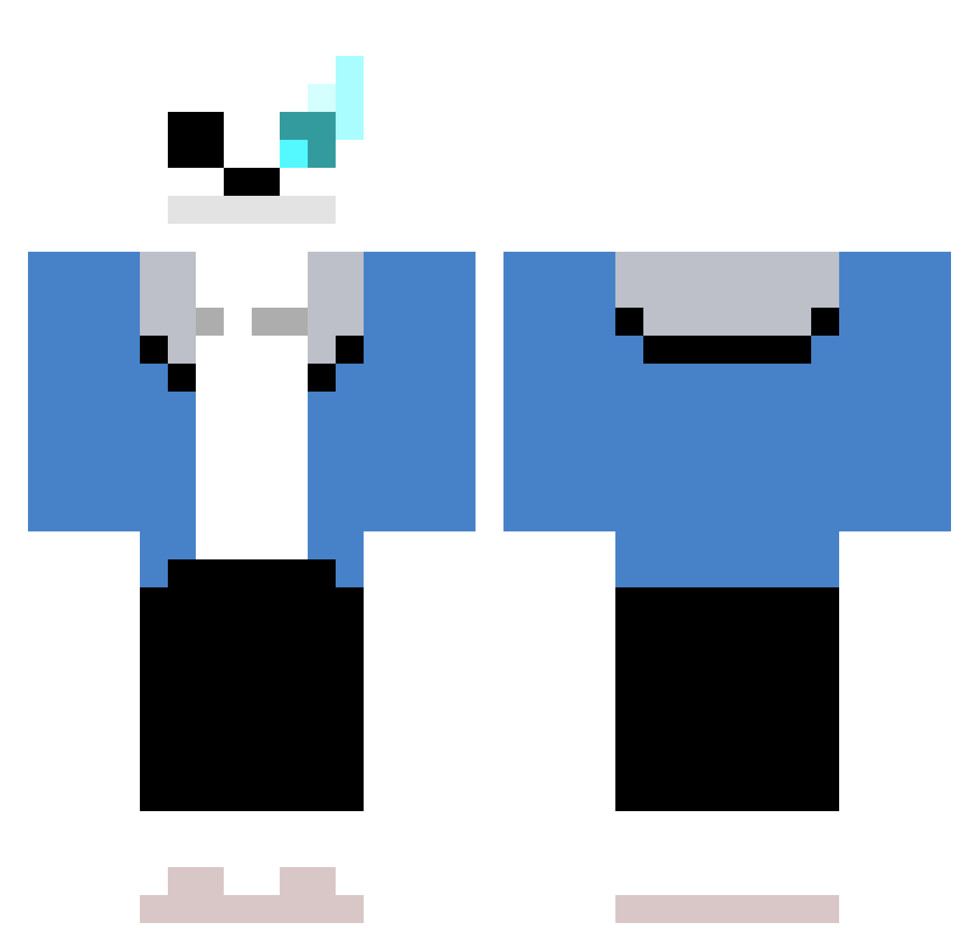 Sakoziomal_YT Minecraft skin, front and back view