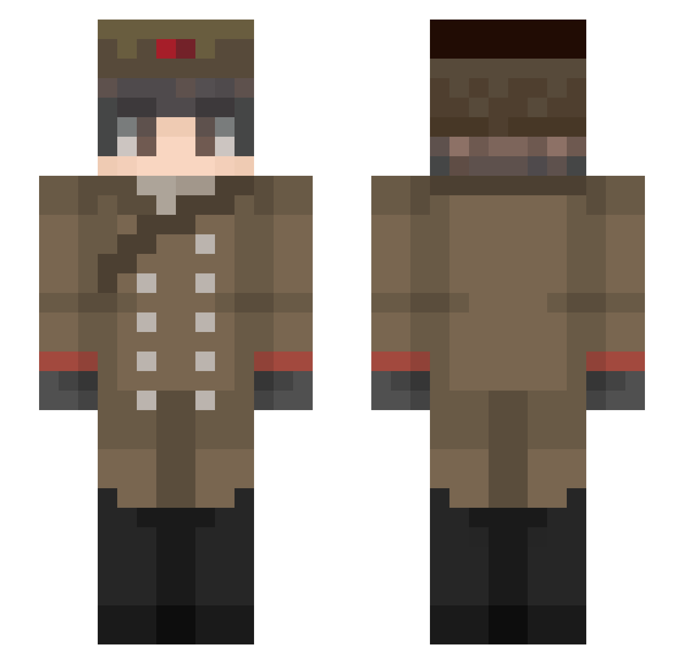 xInisMona Minecraft skin, front and back view