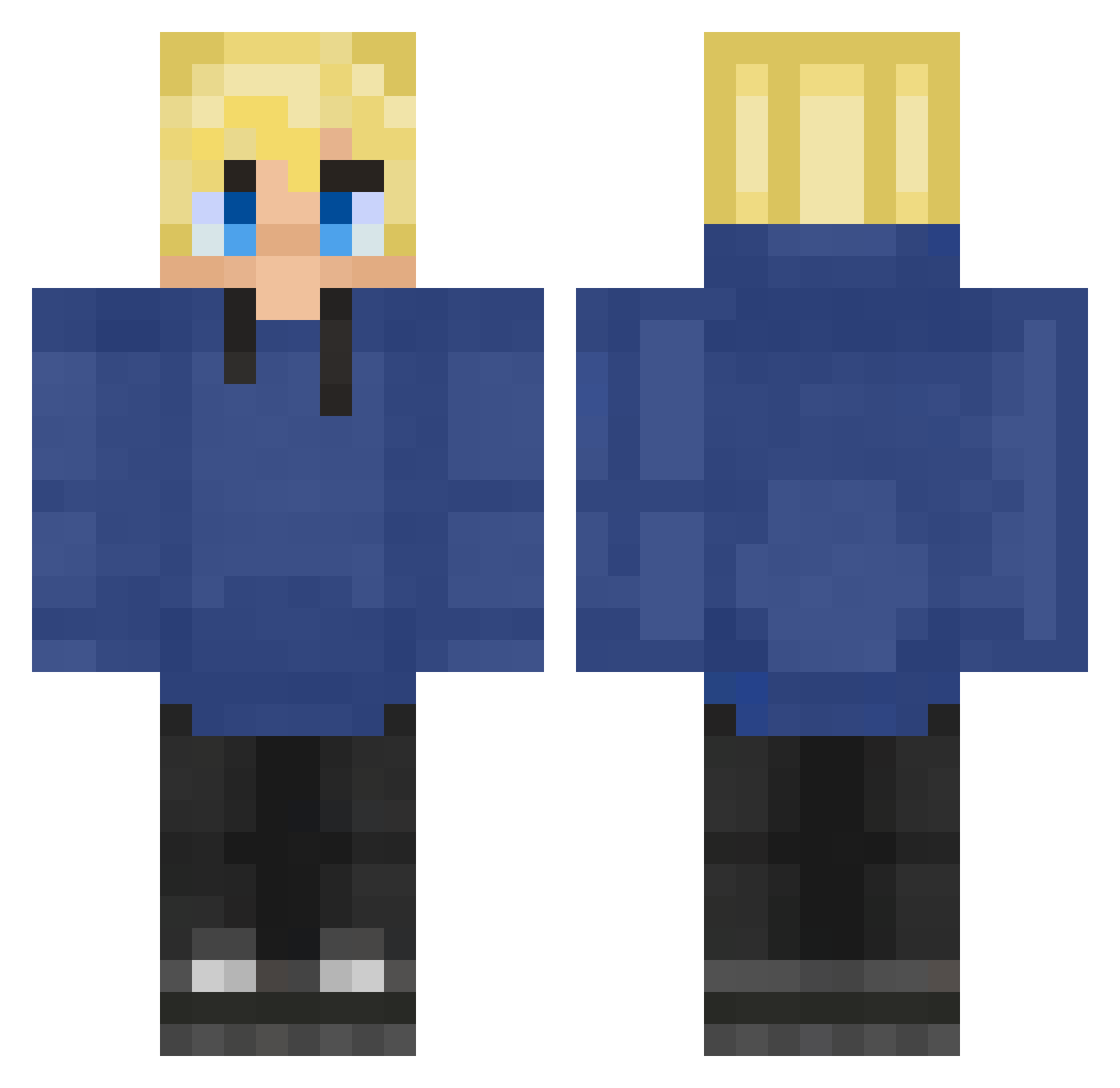 xhacks_ Minecraft skin, front and back view