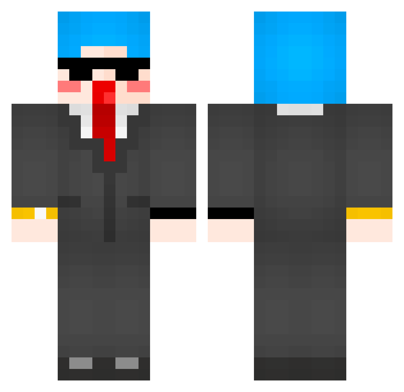 ZZongZick Minecraft skin, front and back view