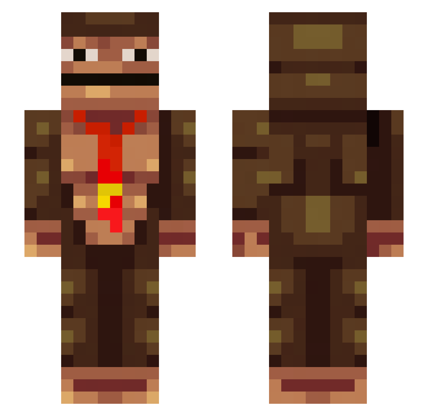 TheSewerRats Minecraft skin, front and back view
