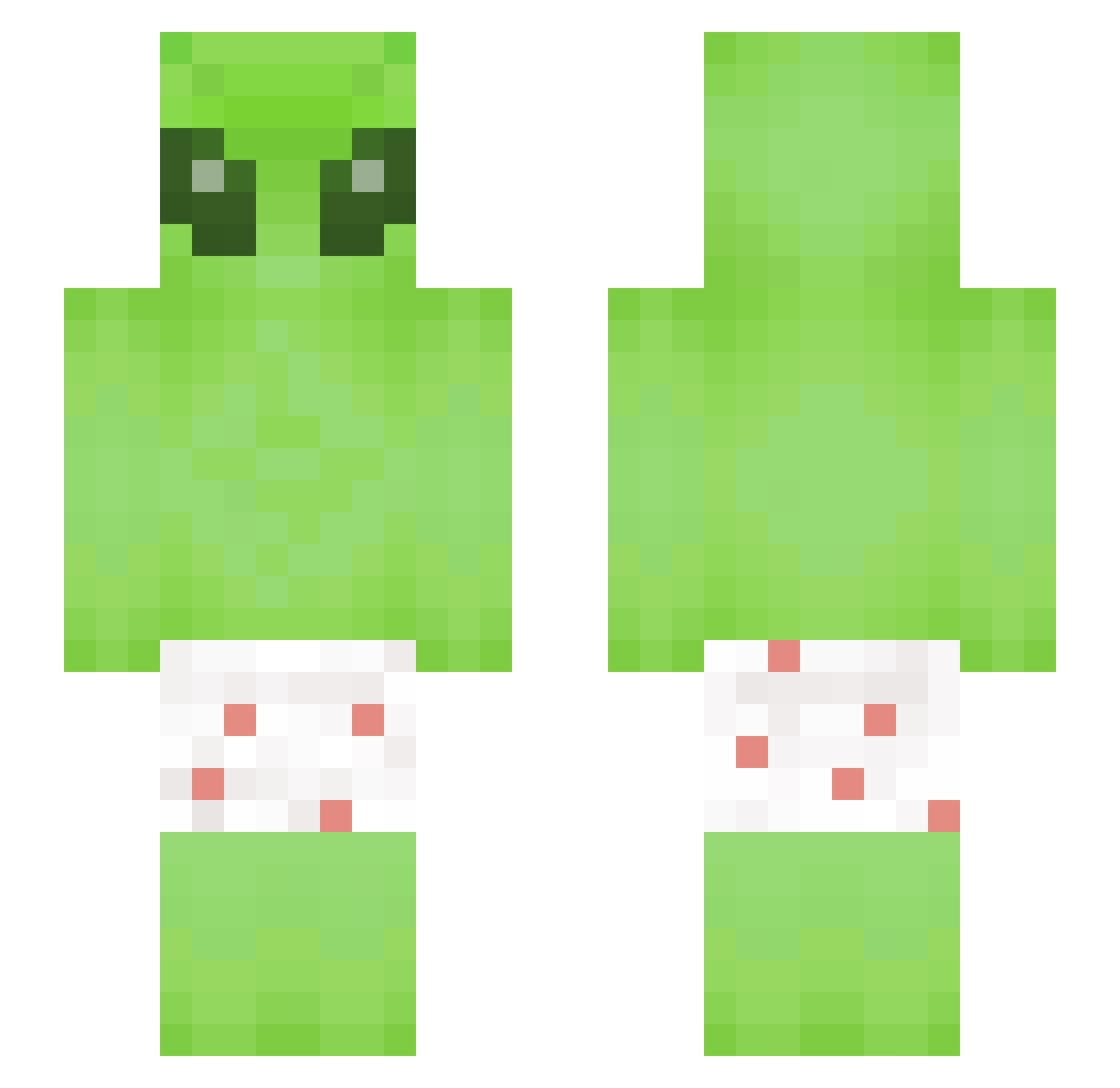 jvkse Minecraft skin, front and back view