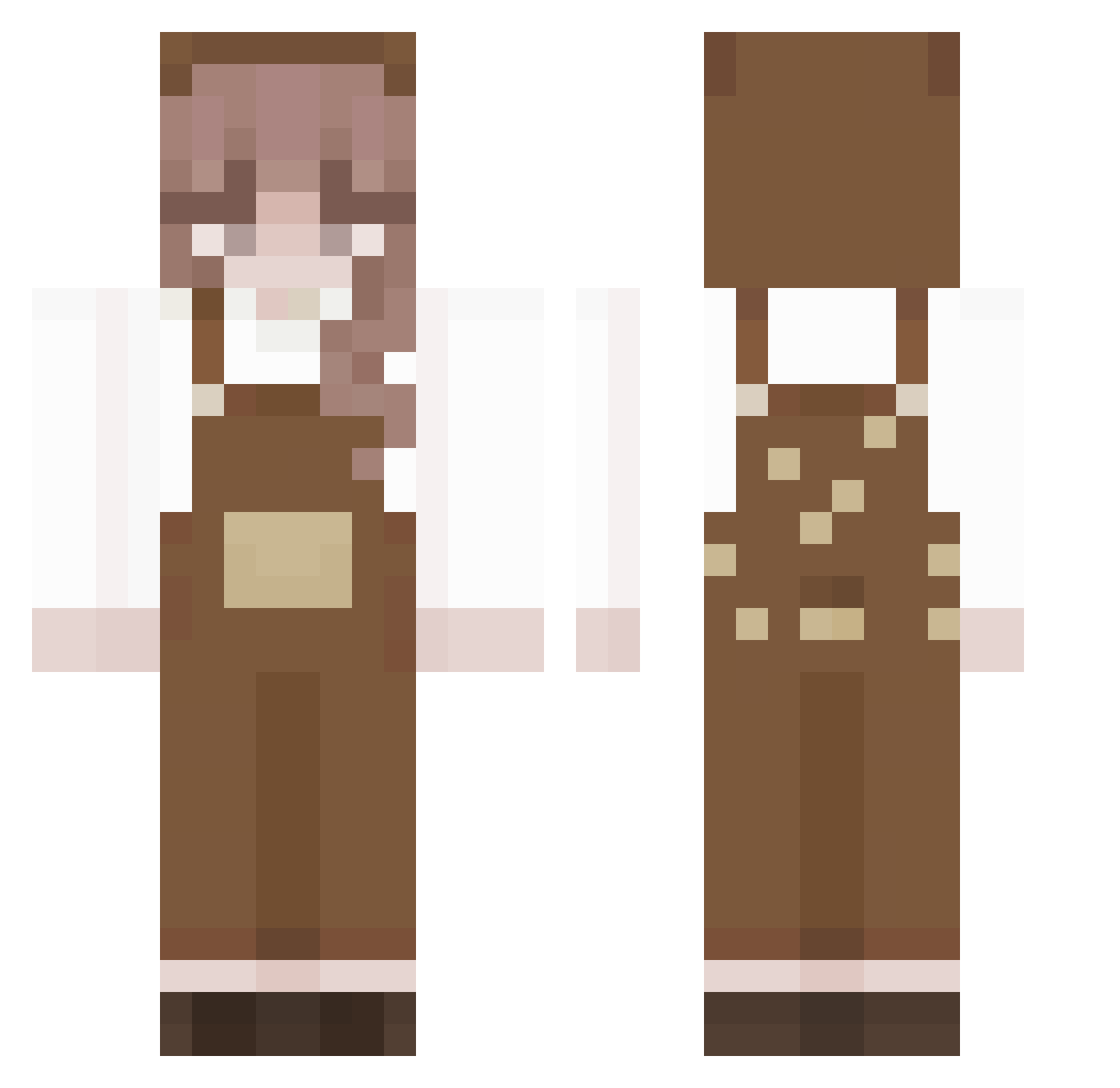 volcelfemale Minecraft skin, front and back view