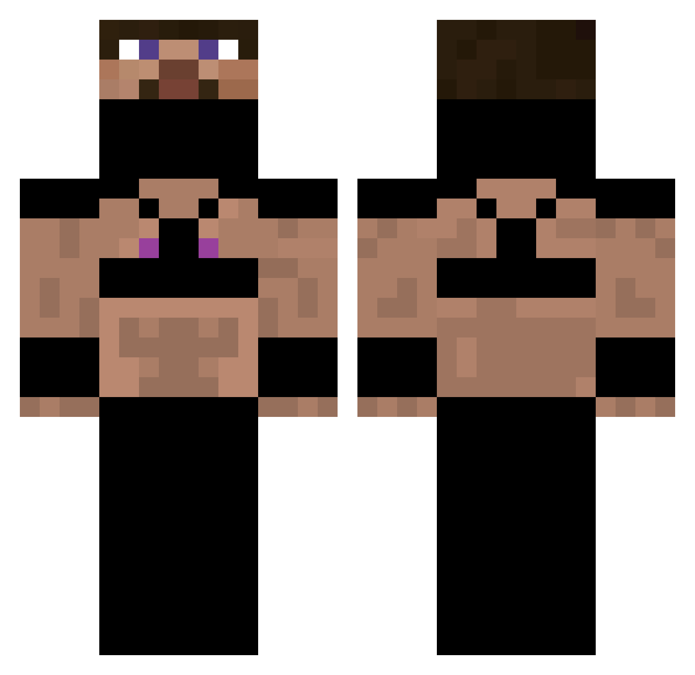 XSterblichX Minecraft skin, front and back view
