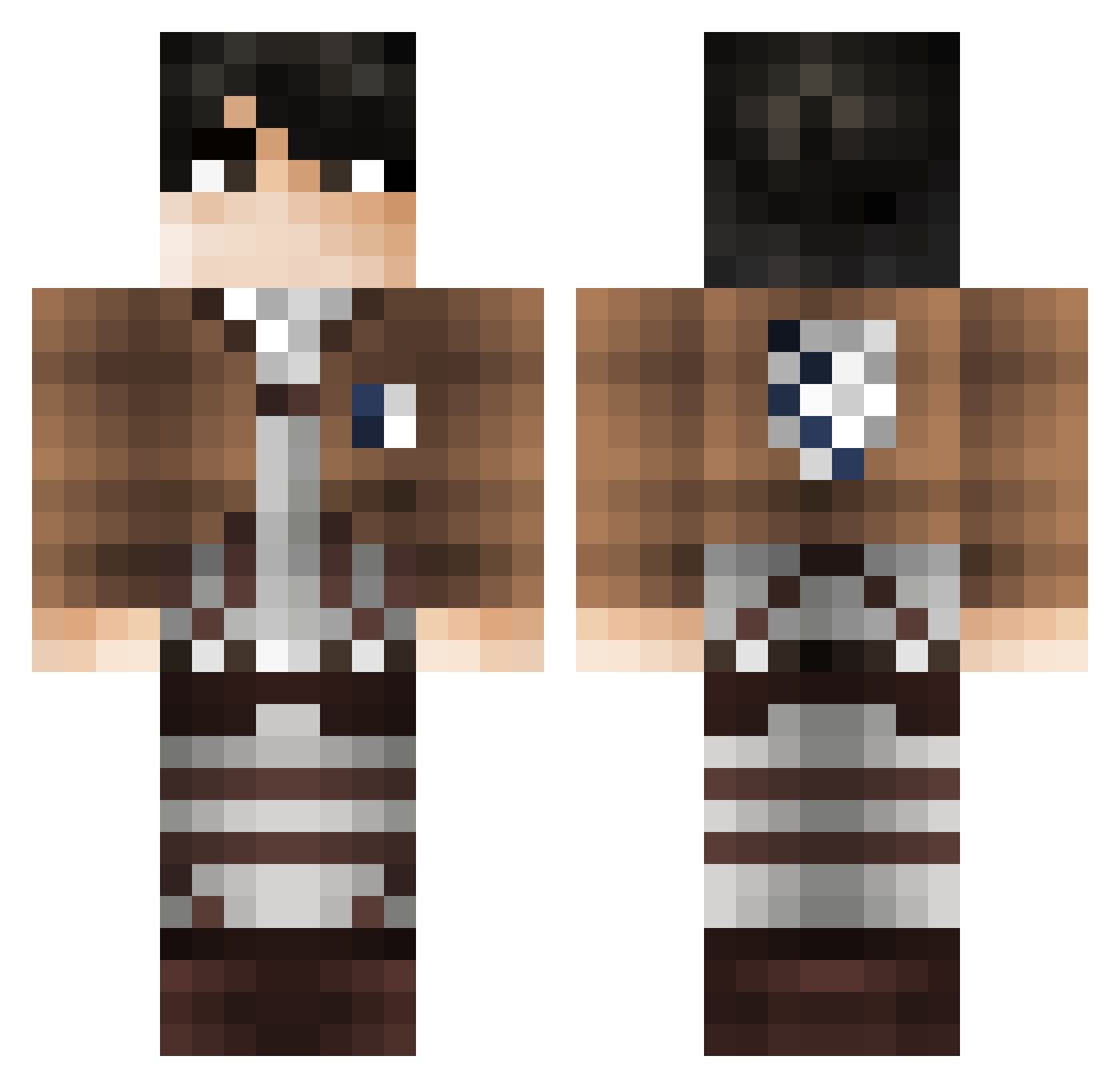 Carvol Minecraft skin, front and back view