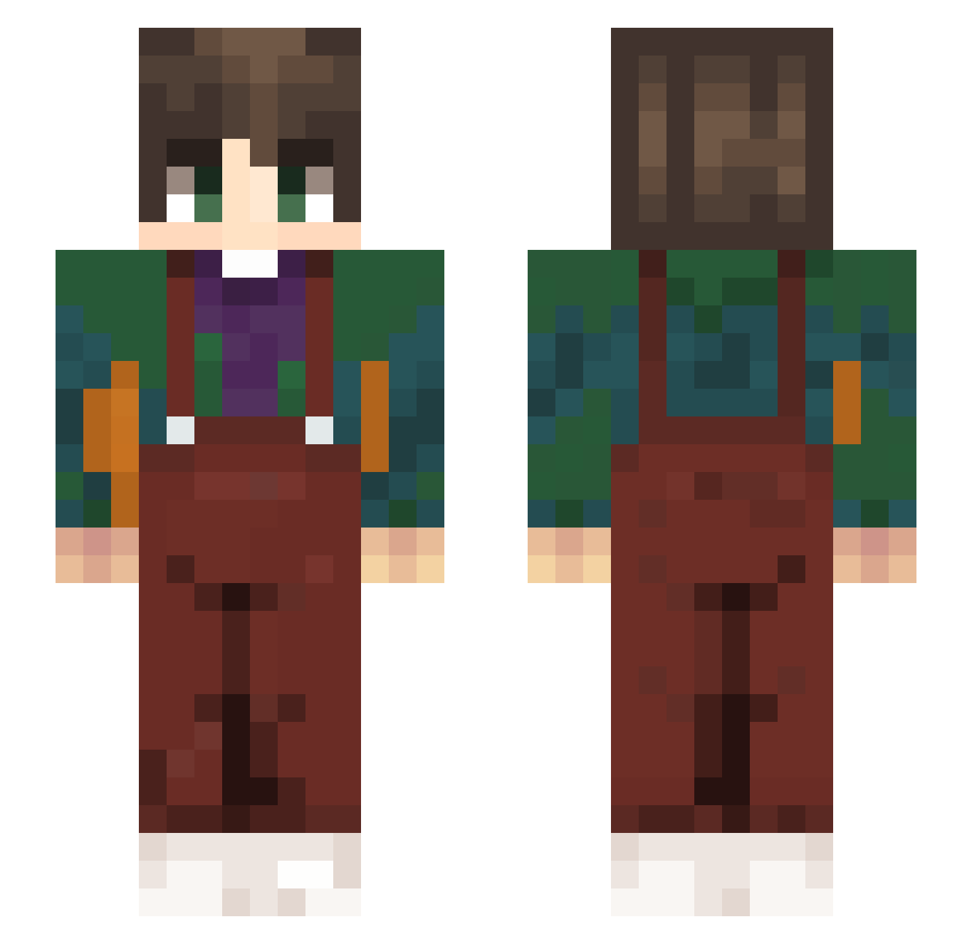absterdamster Minecraft skin, front and back view