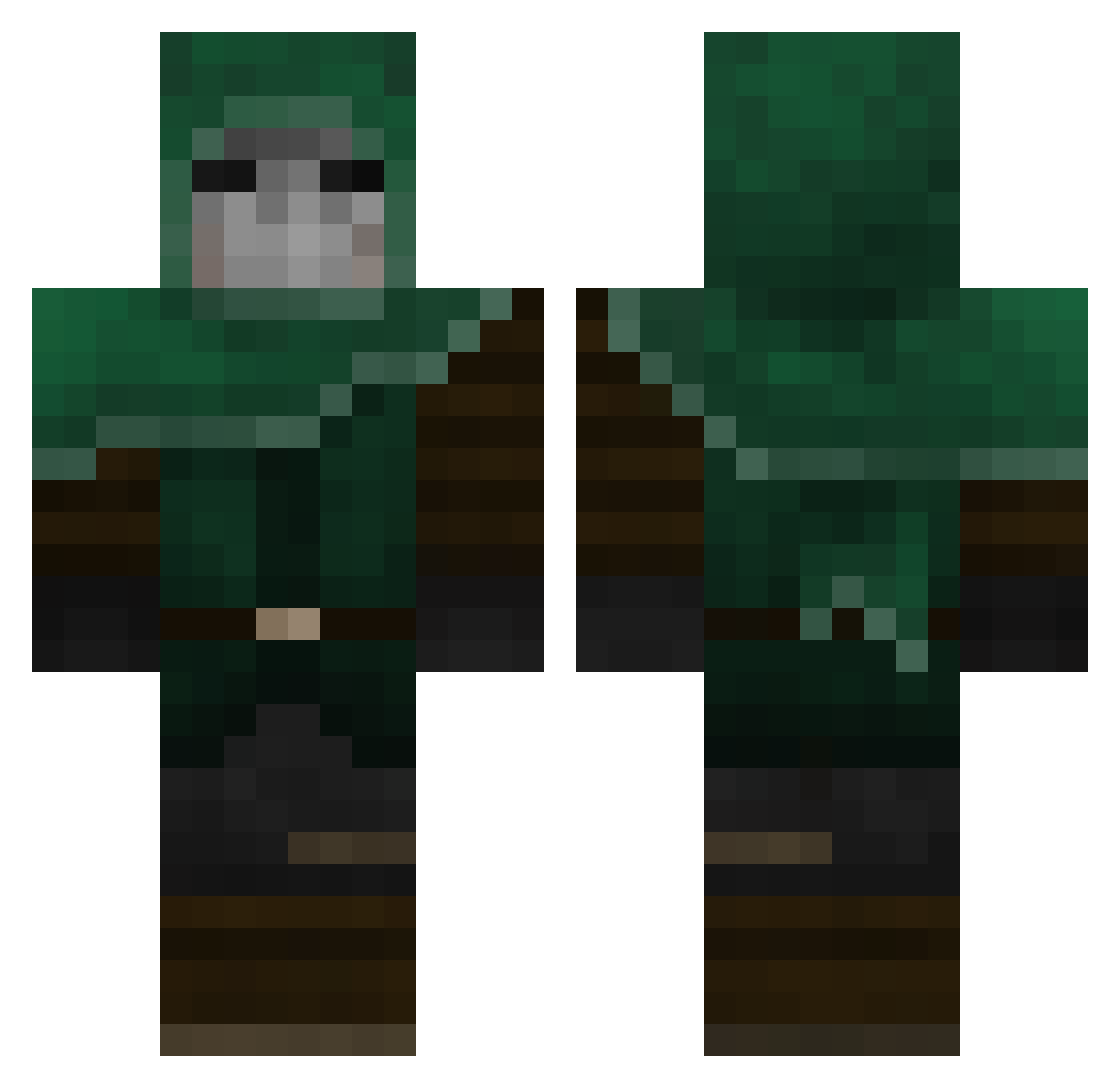 f1Shk0o Minecraft skin, front and back view