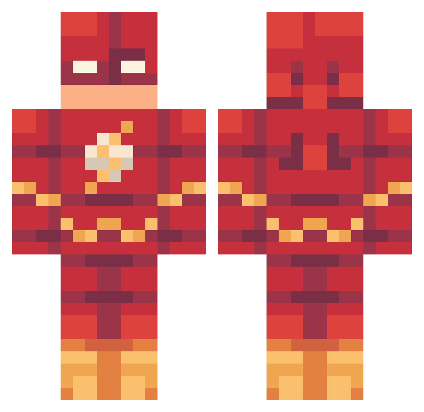 SKRBN Minecraft skin, front and back view