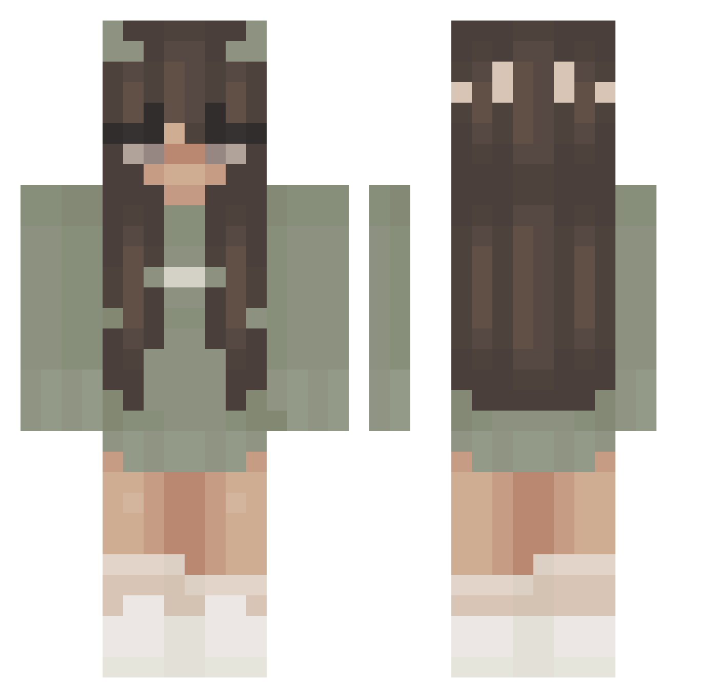 oAloha Minecraft skin, front and back view