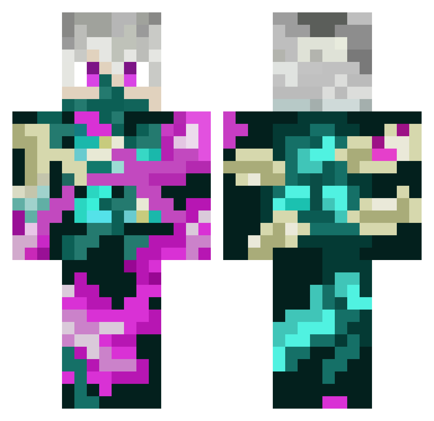 w4pa Minecraft skin, front and back view