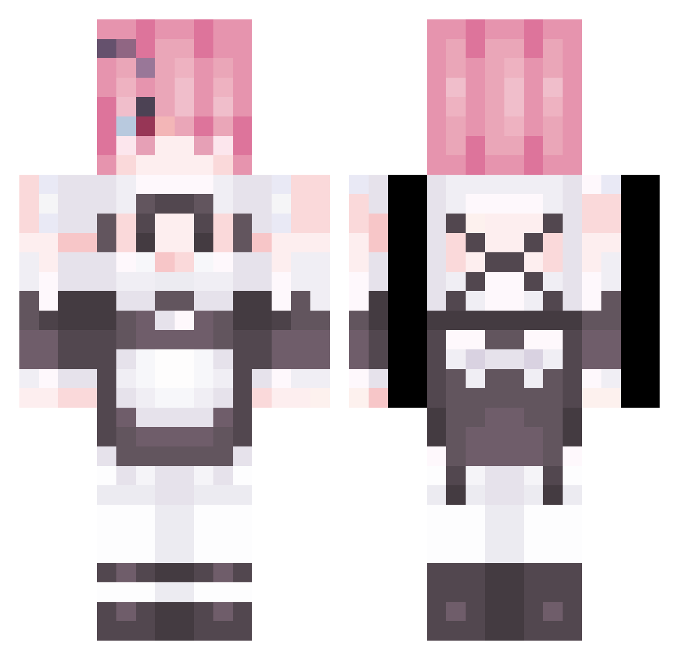 VirusOwO_xXx Minecraft skin, front and back view