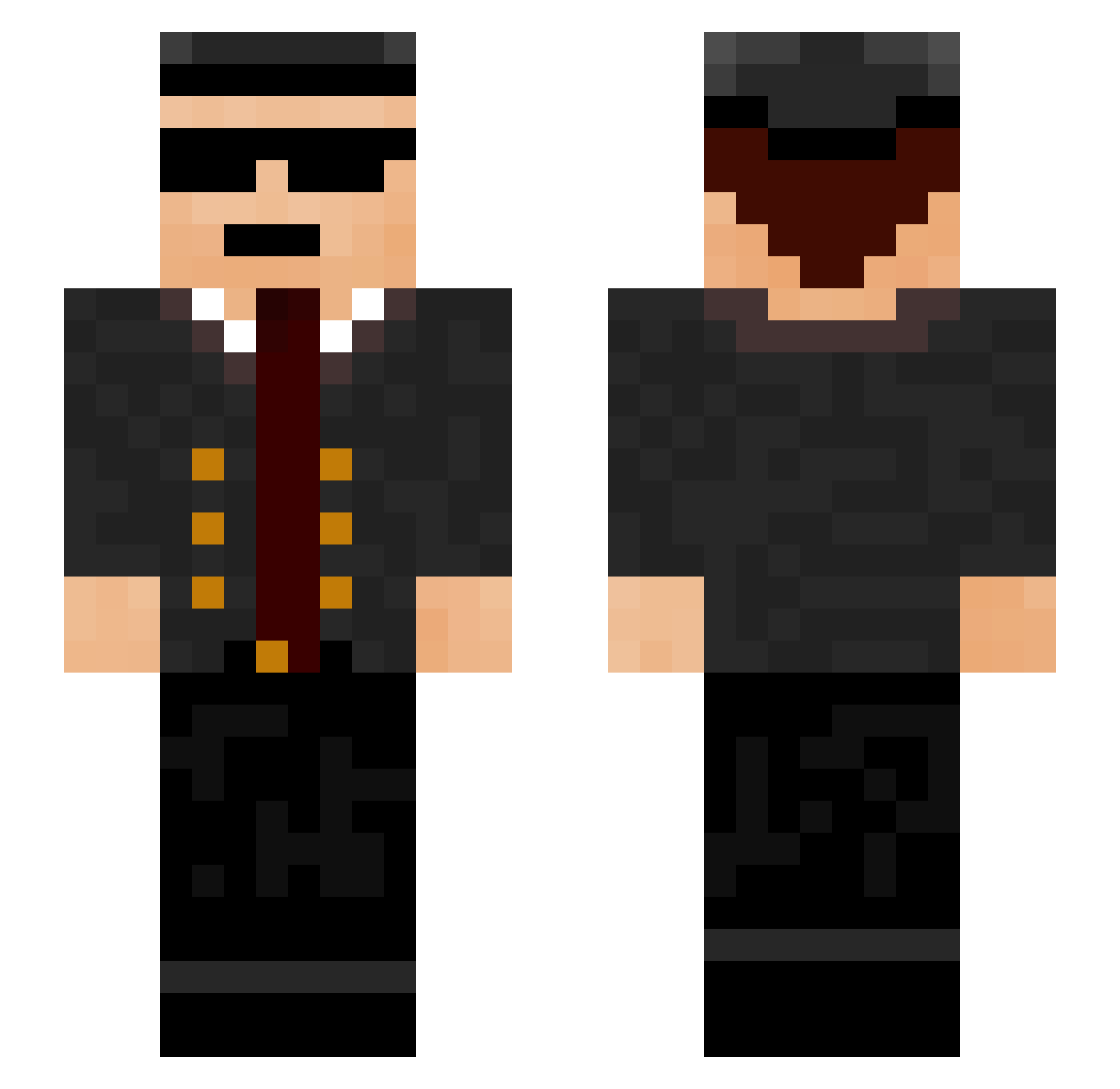CosmicVibe Minecraft skin, front and back view
