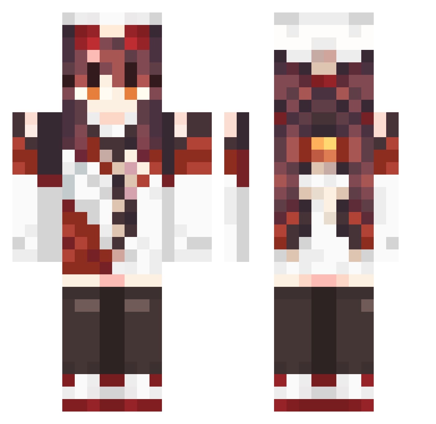 Dzbanix Minecraft skin, front and back view