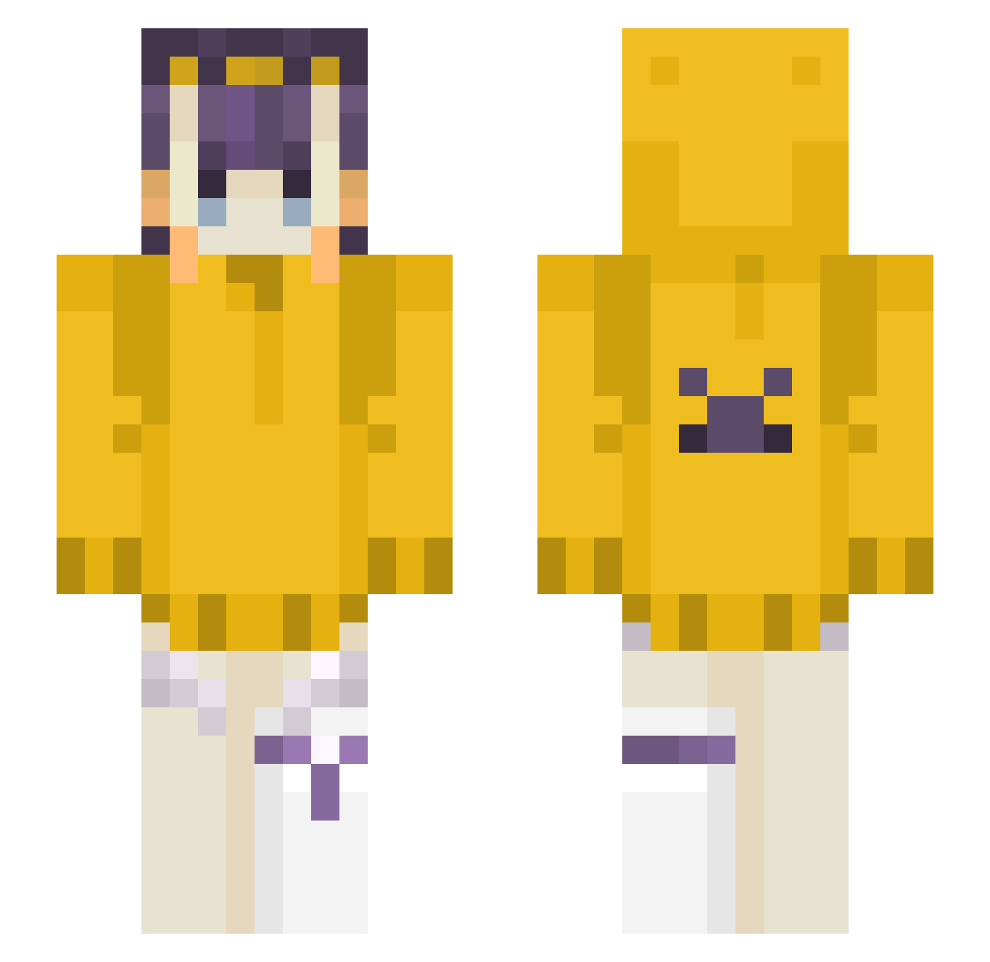 lvl9001metapod Minecraft skin, front and back view