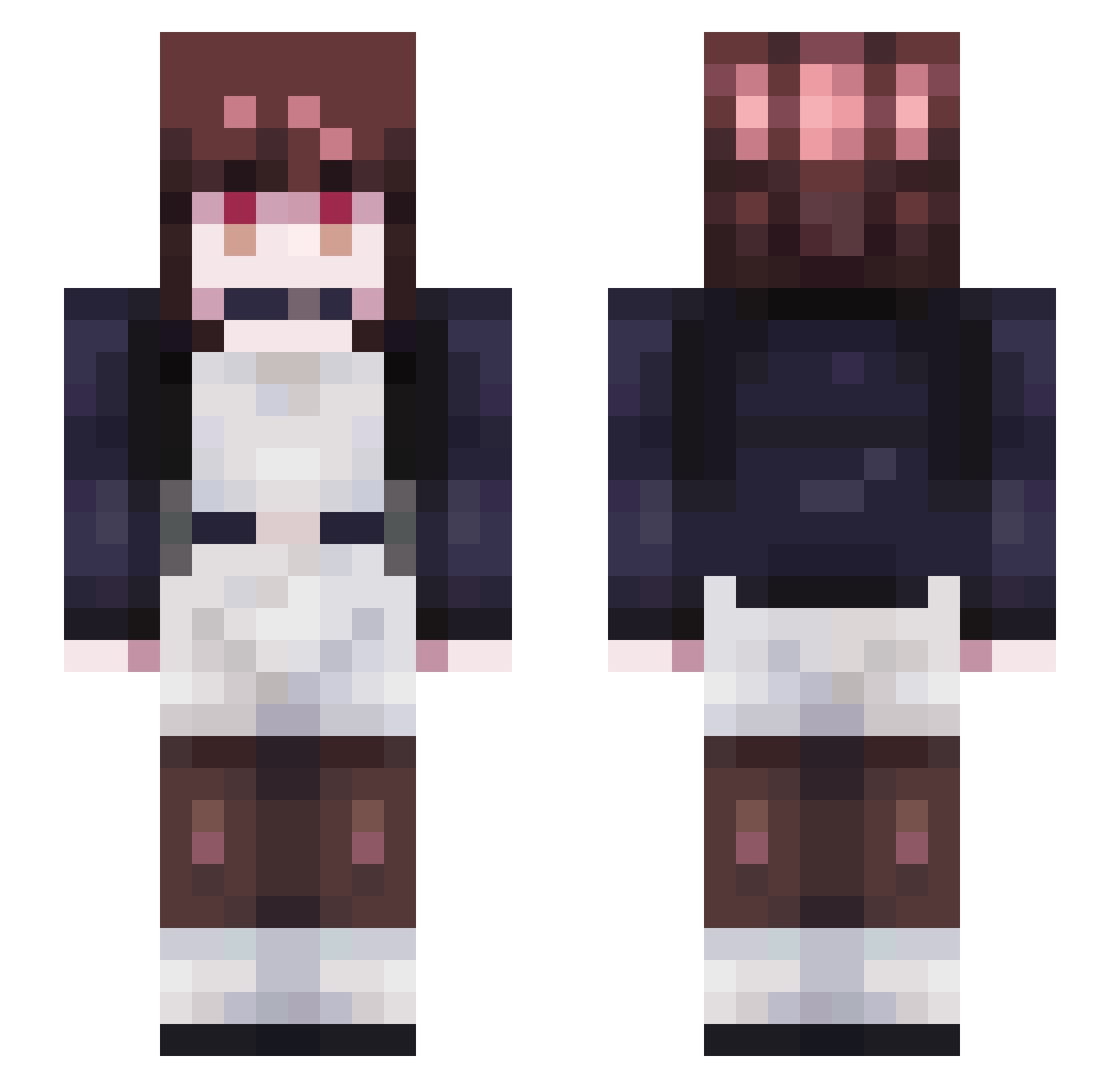 St4rFu11 Minecraft skin, front and back view