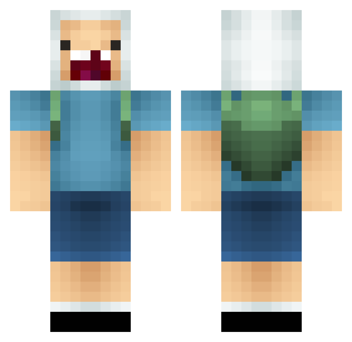 Mango7k Minecraft skin, front and back view