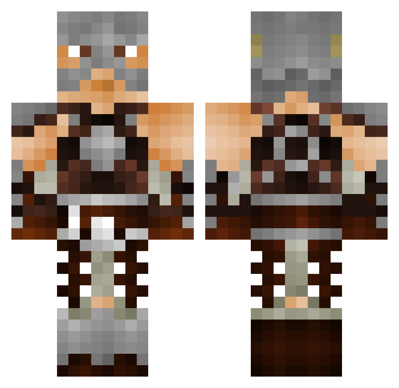 AnceldaAce Minecraft skin, front and back view