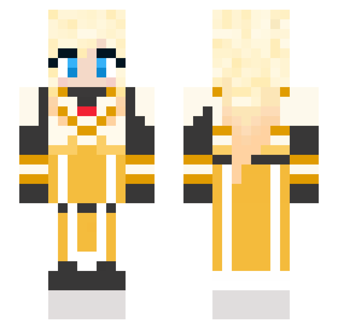 Rakuan Minecraft skin, front and back view
