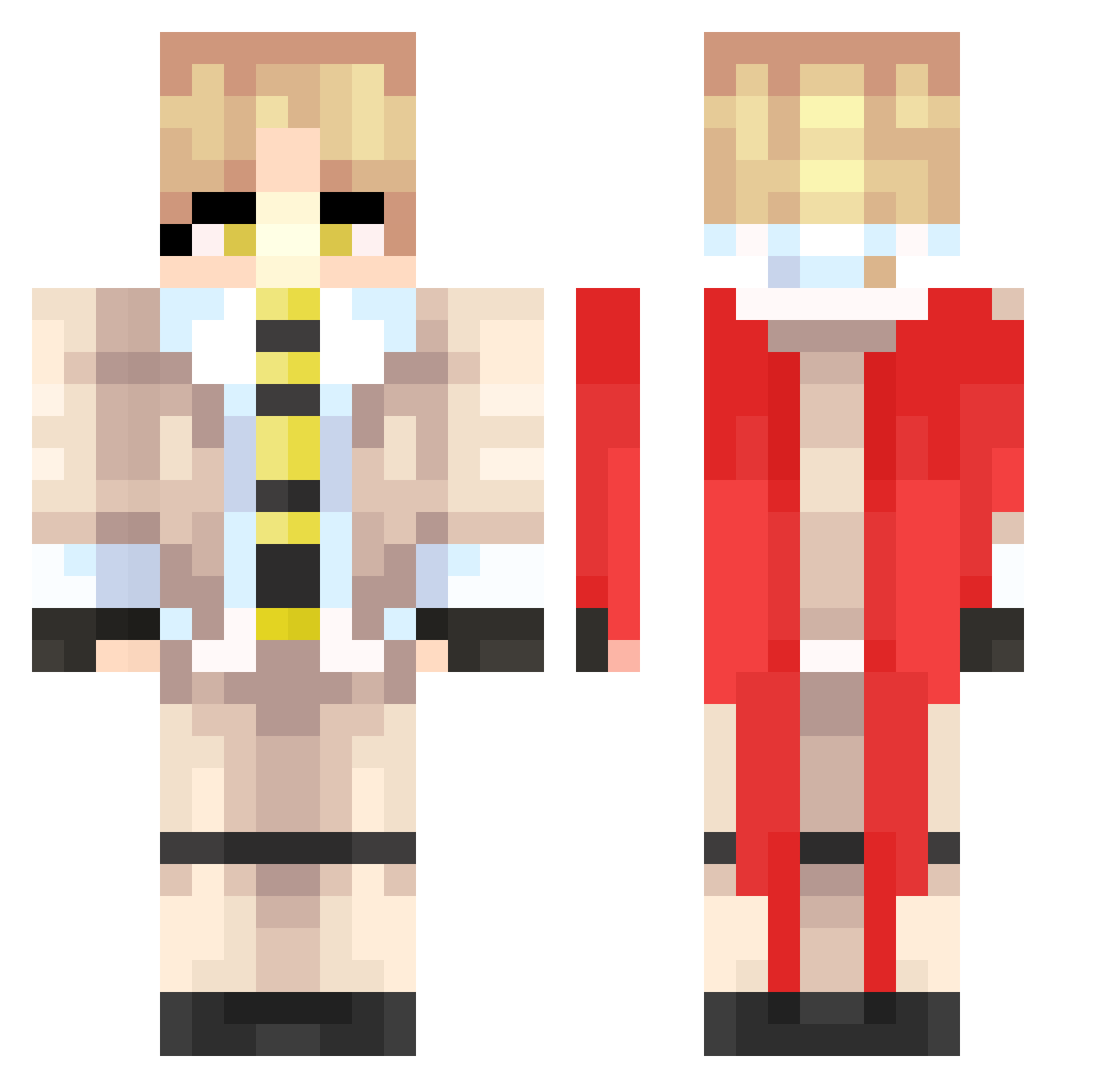 RavenGreymoon Minecraft skin, front and back view