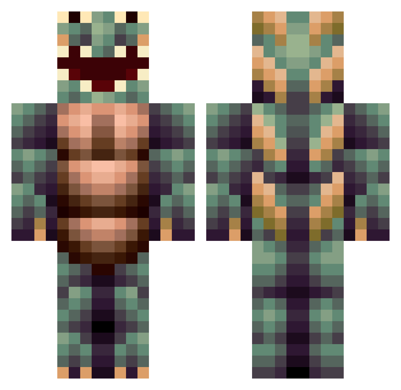 cooldragon56 Minecraft skin, front and back view