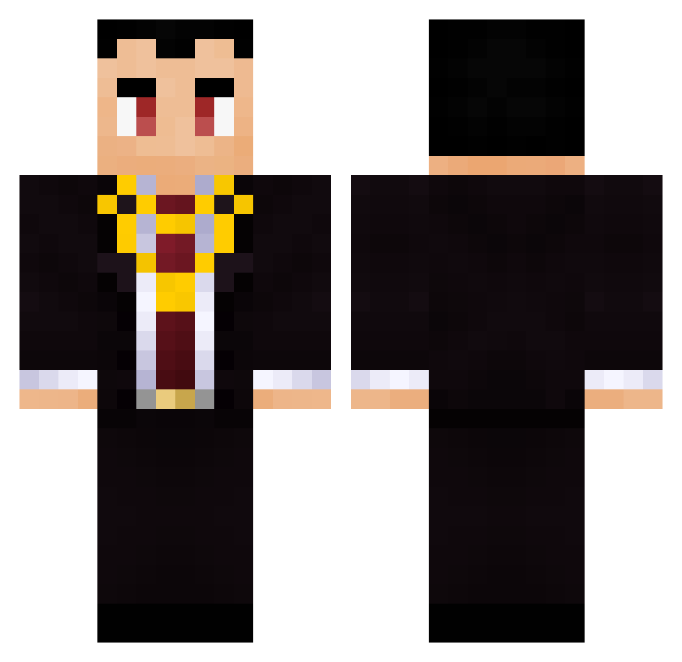 TupacGG Minecraft skin, front and back view