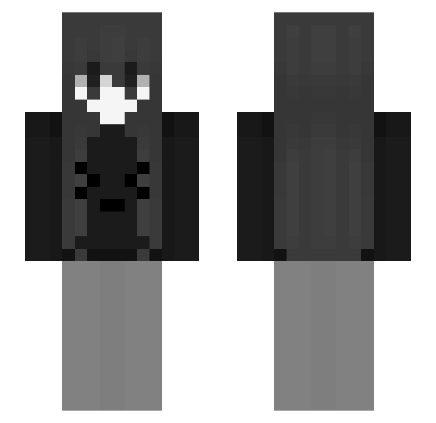 Stabilise Minecraft skin, front and back view