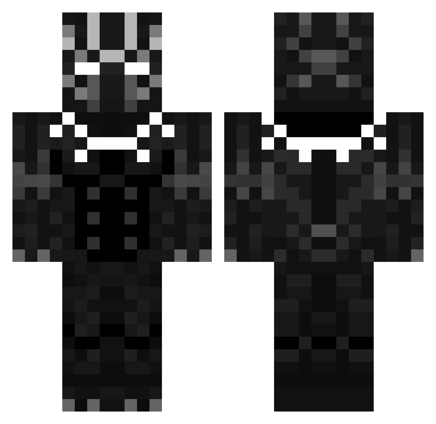 Goull Minecraft skin, front and back view