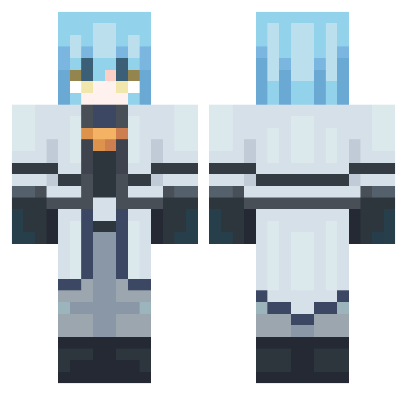 MasterOfPlanss Minecraft skin, front and back view