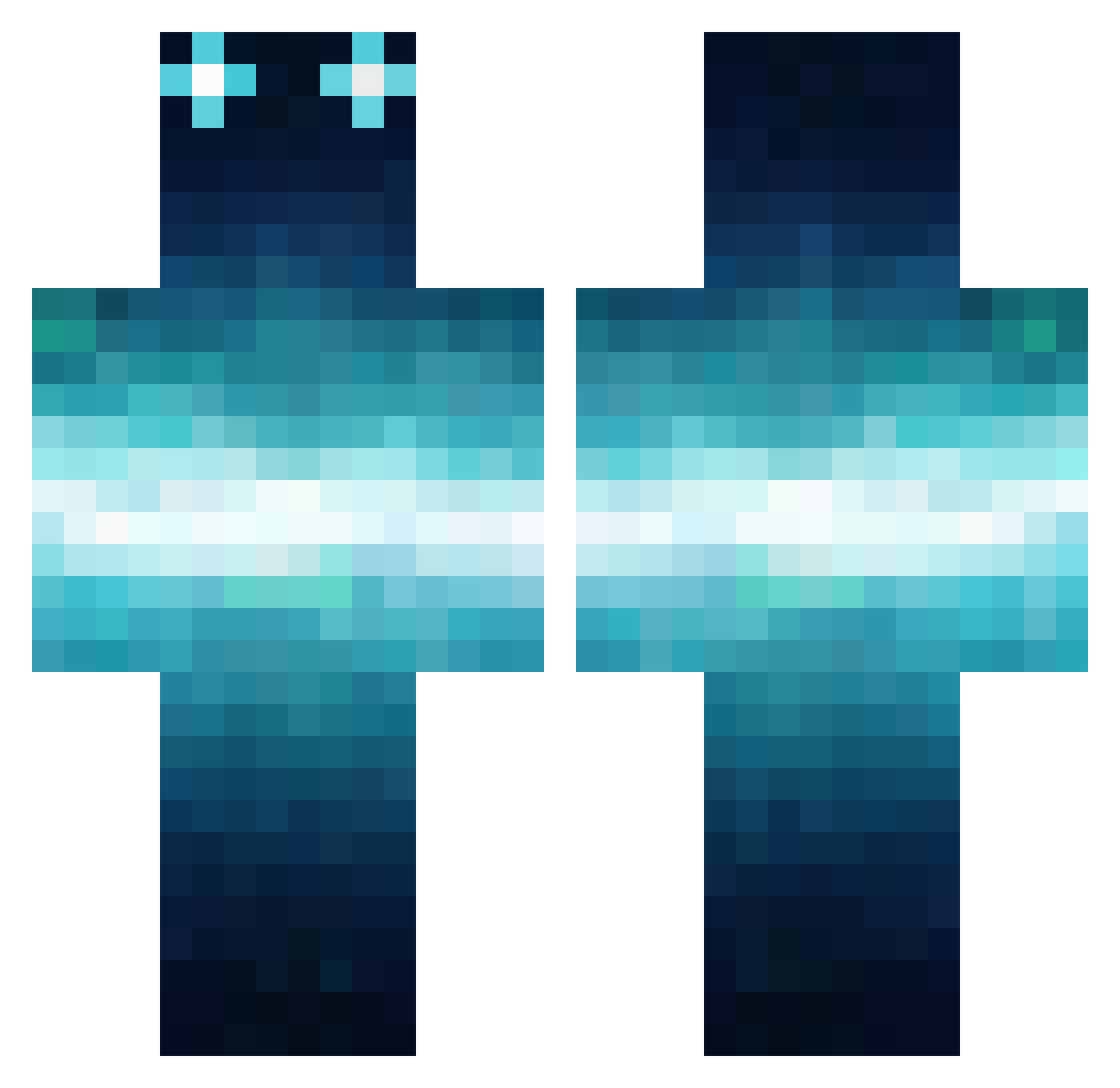 Sadiance Minecraft skin, front and back view