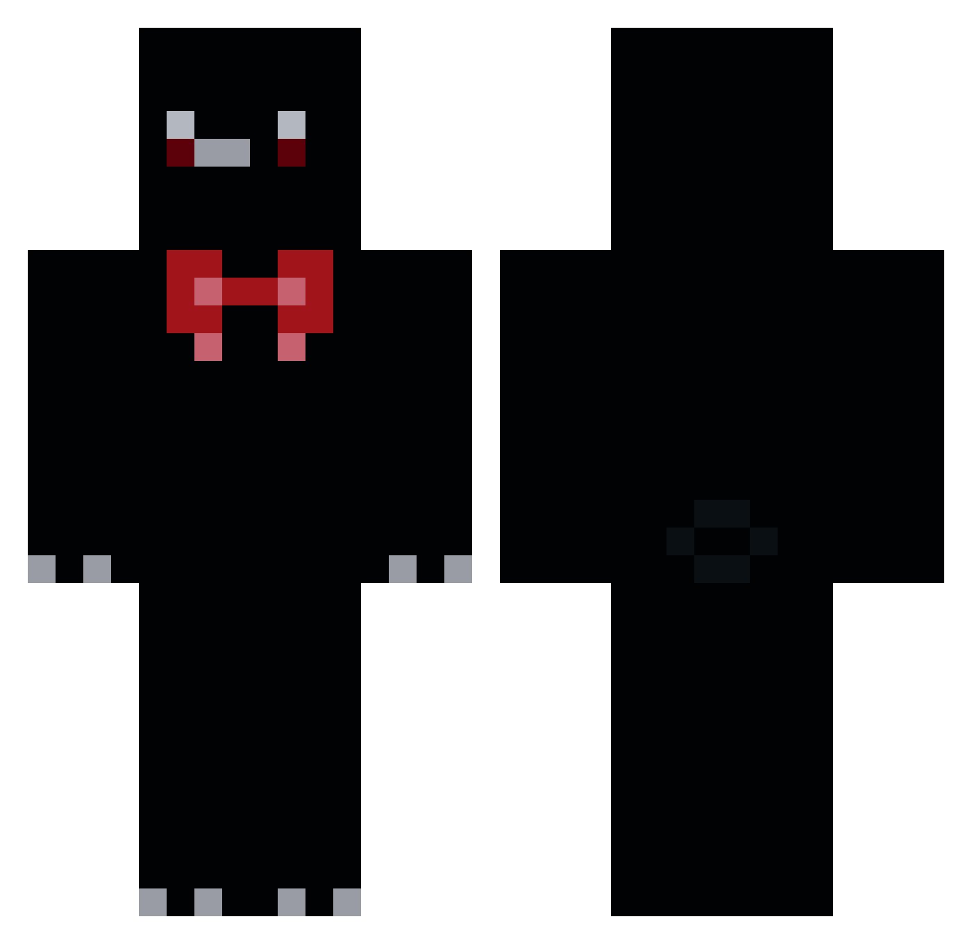 PeachBreak Minecraft skin, front and back view