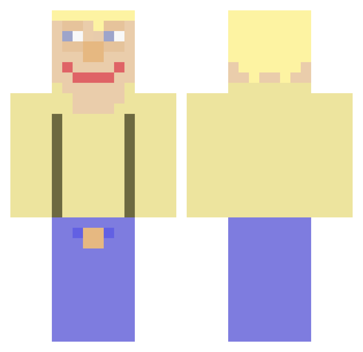 SprintFaTGuY Minecraft skin, front and back view