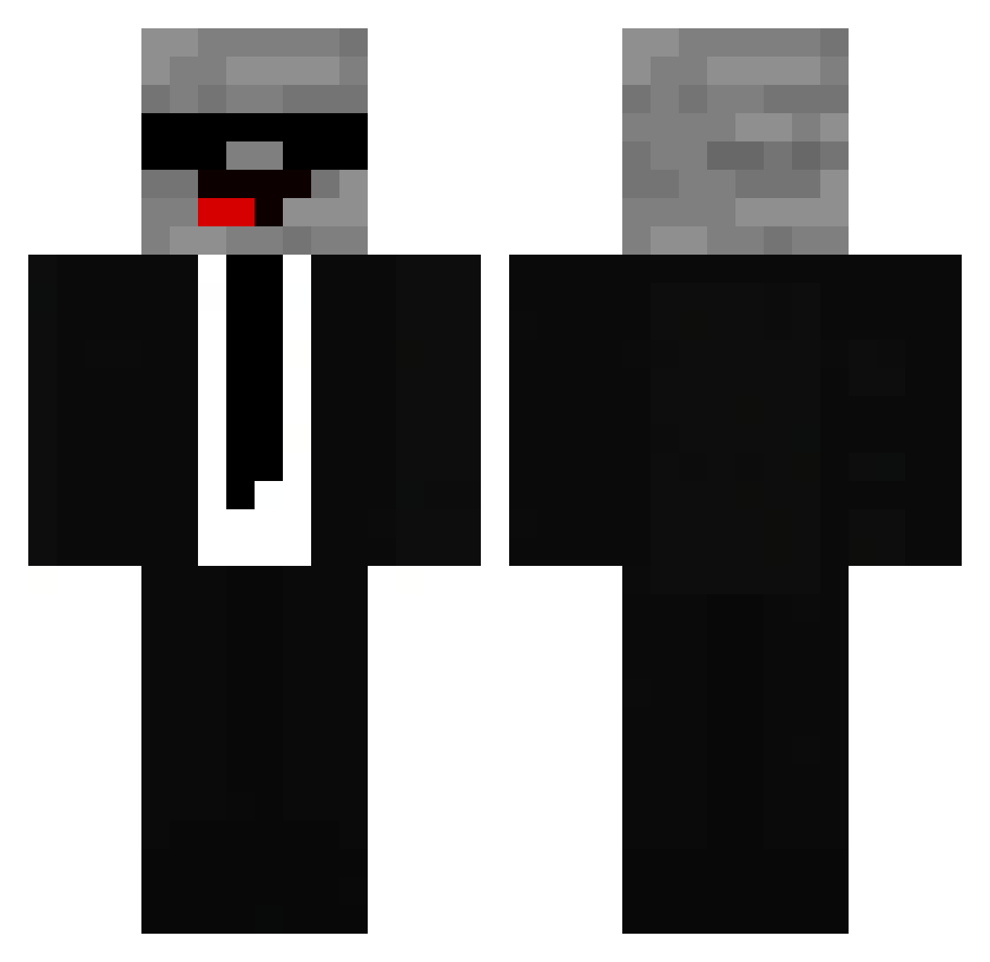Growrilla Minecraft skin, front and back view