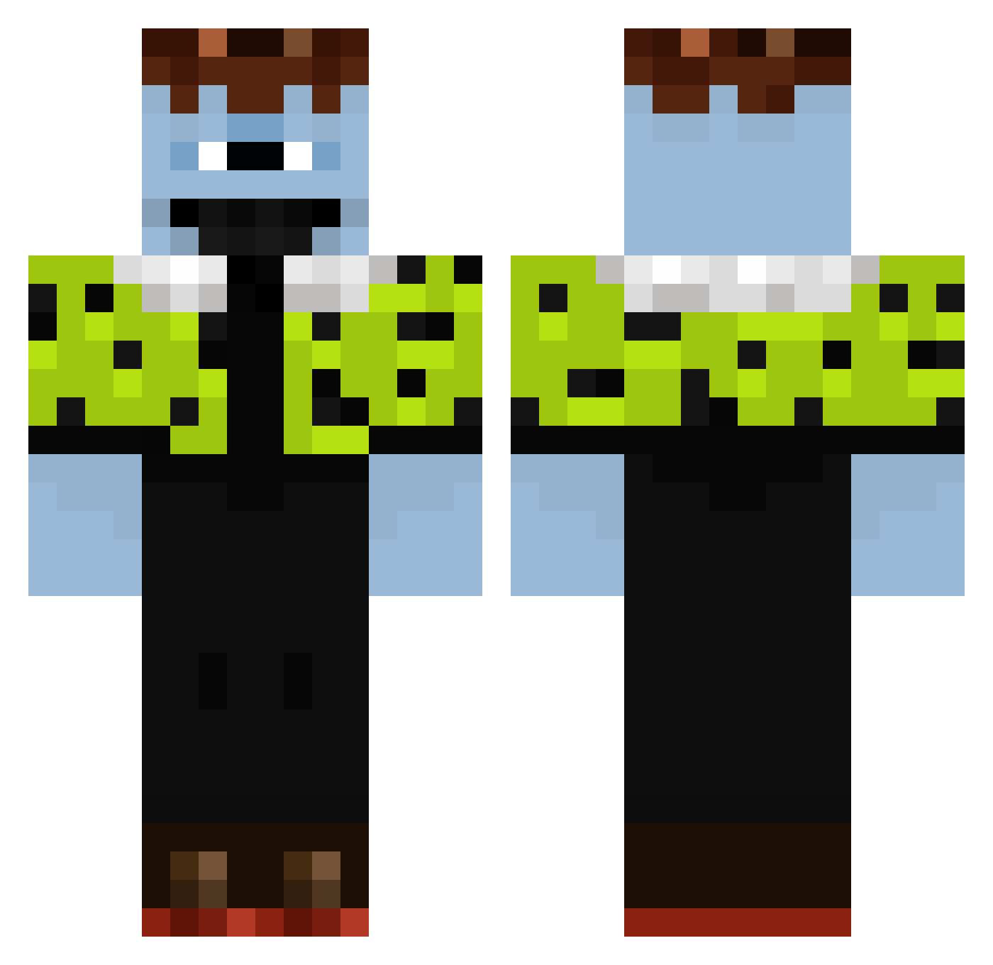 Lachy32 Minecraft skin, front and back view
