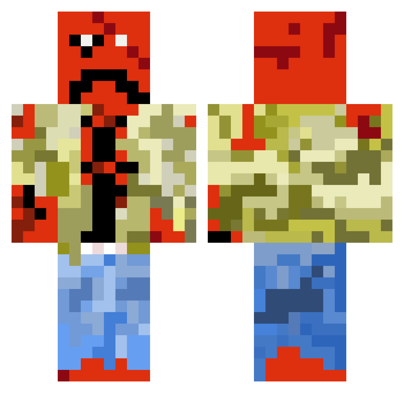 Dturps Minecraft skin, front and back view
